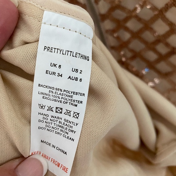 Pretty Little thing sequence gold dress! Size 2 - Picture 11 of 12